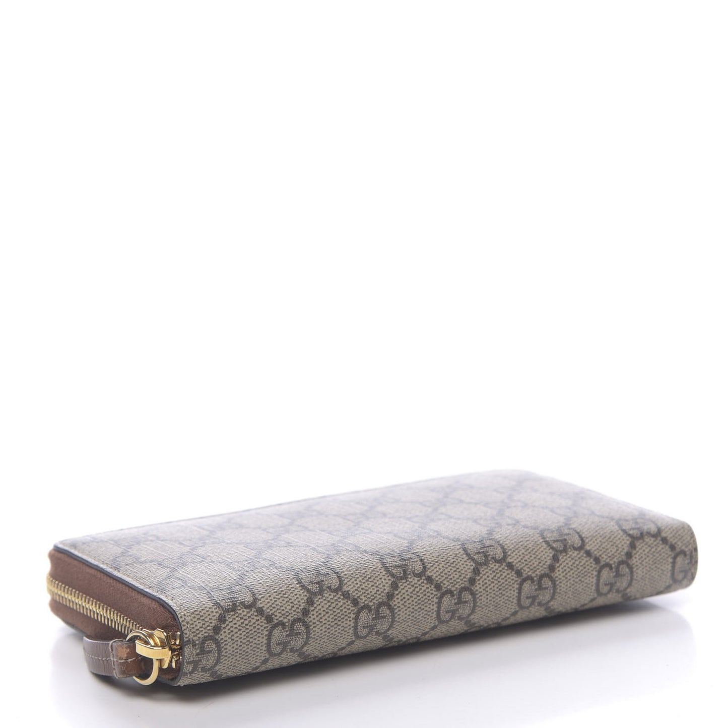 GG Supreme Monogram Cuoio Toscano Zip Around Wallet Beige Ebony Cuir