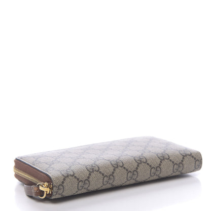 Gucci GG Supreme Monogram Cuoio Toscano Zip Around Wallet Beige Ebony Cuir 4 of 8