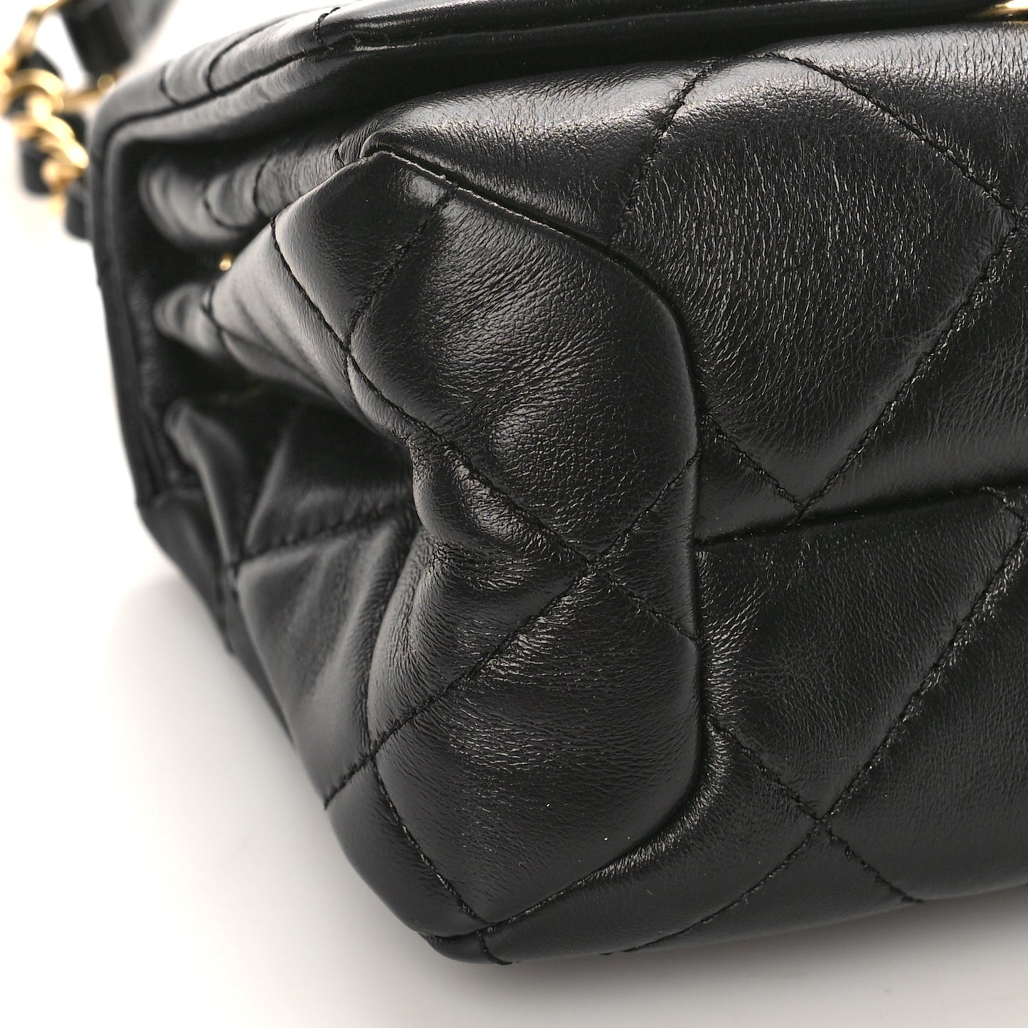 Lambskin Quilted Mini Color Match Flap Black