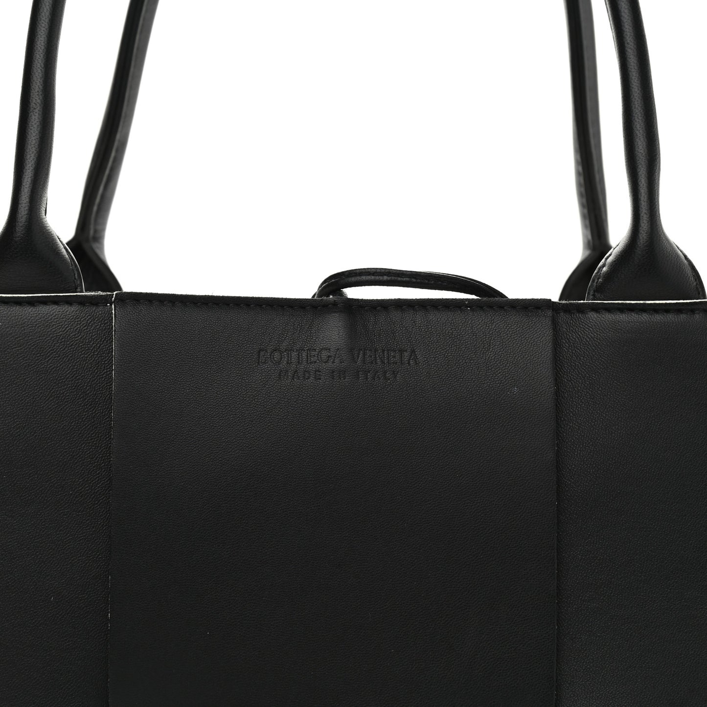 Nappa Maxi Intrecciato Arco Tote Black White