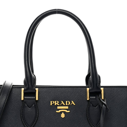 Prada Saffiano Soft Calfskin Small Zippered Tote Baltico 5 of 9
