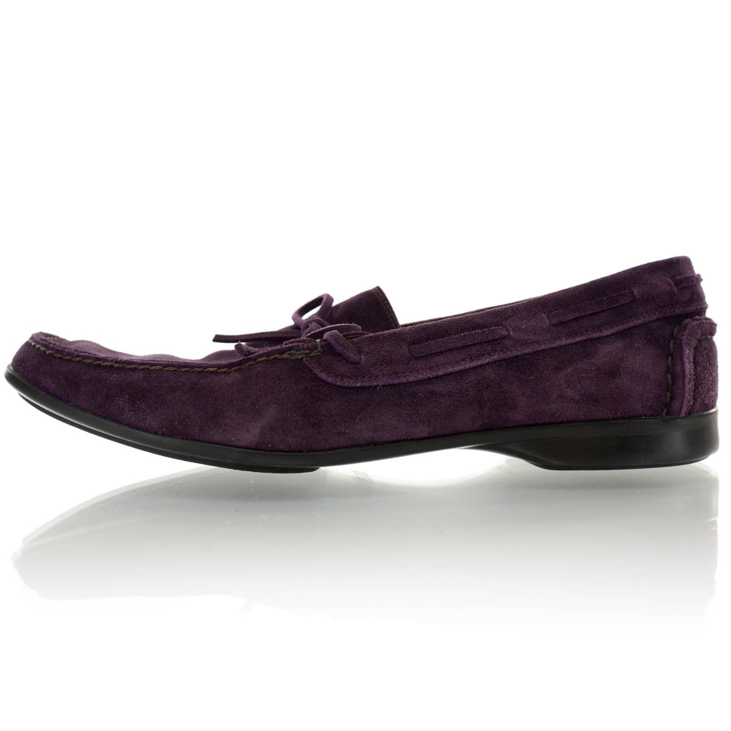 Hermes Mens Gaucho Suede Loafers 41 Prune 1 of 6