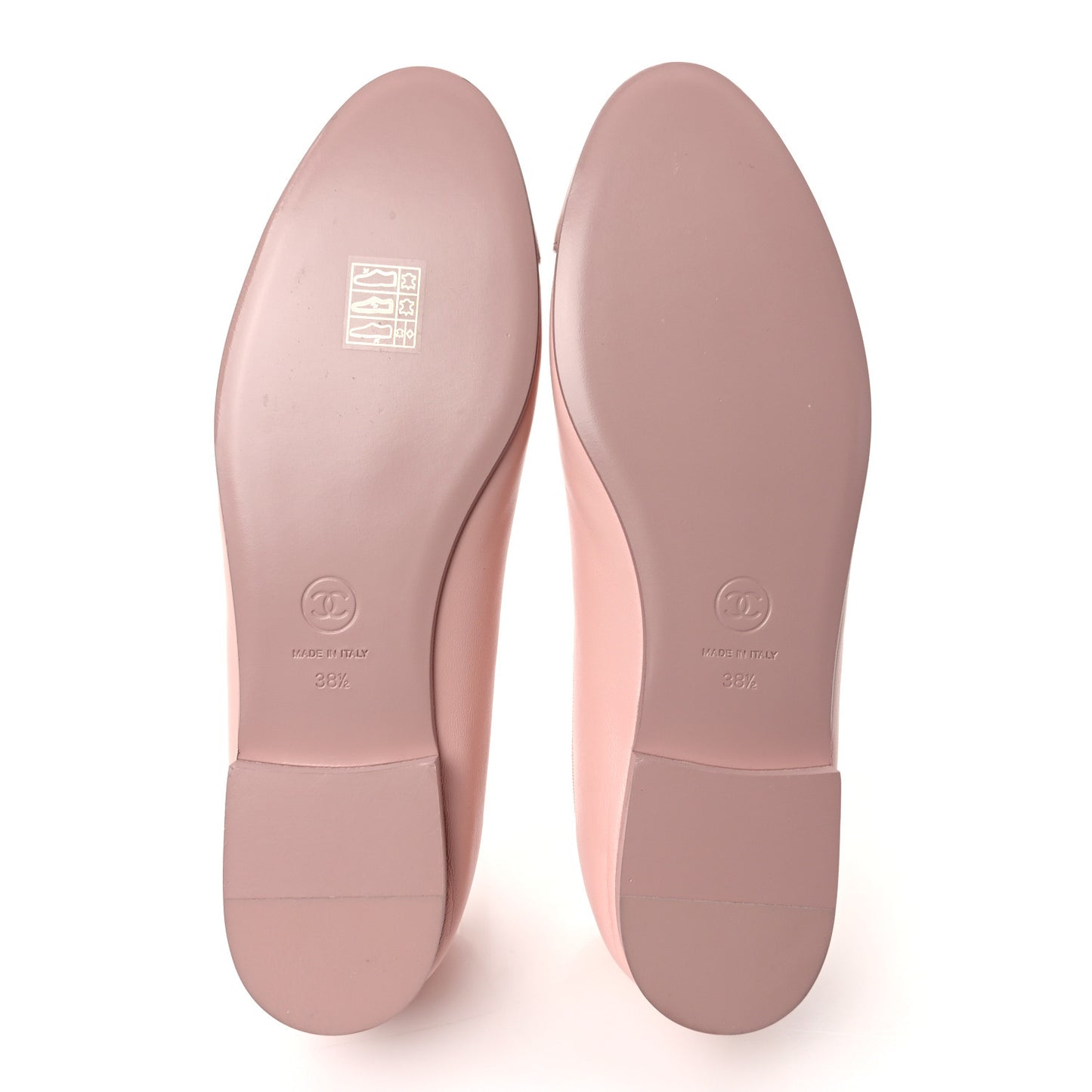 Lambskin Cap Toe CC Ballerina Flats 38.5 Light Pink Dark Pink