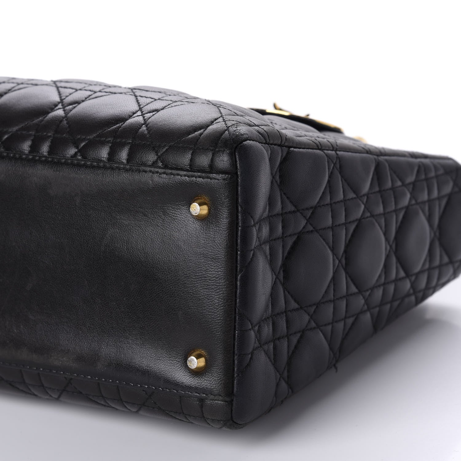 Christian Dior Lambskin Cannage Medium Lady Dior Black 7 of 11