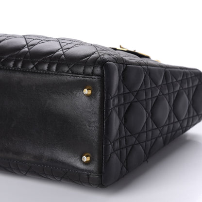 Christian Dior Lambskin Cannage Medium Lady Dior Black 7 of 11