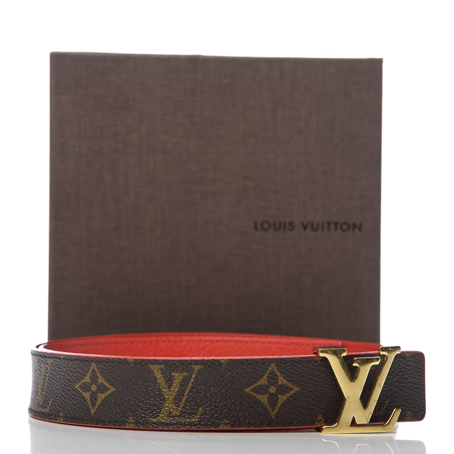 Louis Vuitton Calfskin Monogram 30mm LV Initiales Reversible Belt 75 30 Coquelicot 5 of 5