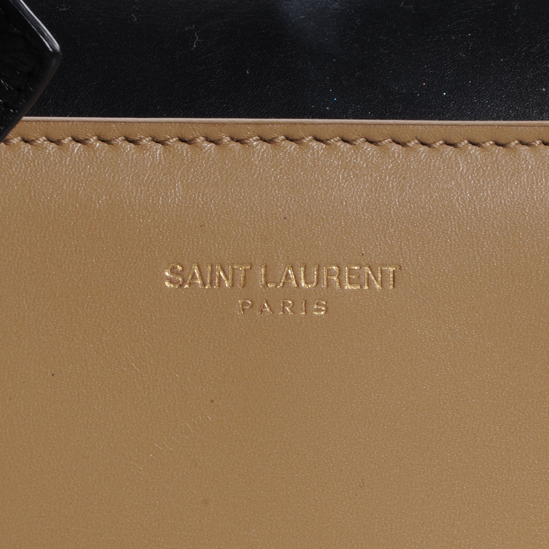 Saint Laurent Smooth Calfskin Bi-Color Duffle 12 Beige Black 8 of 8