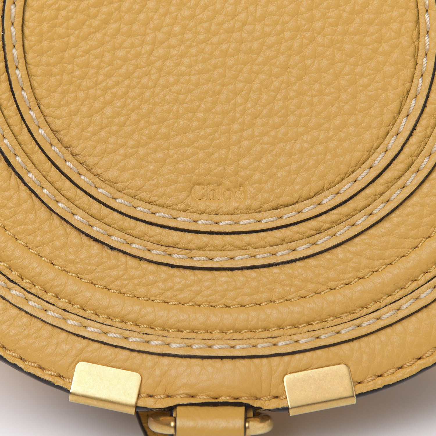 Chloe Calfskin Mini Marcie Round Crossbody Bag Honey Gold 9 of 9