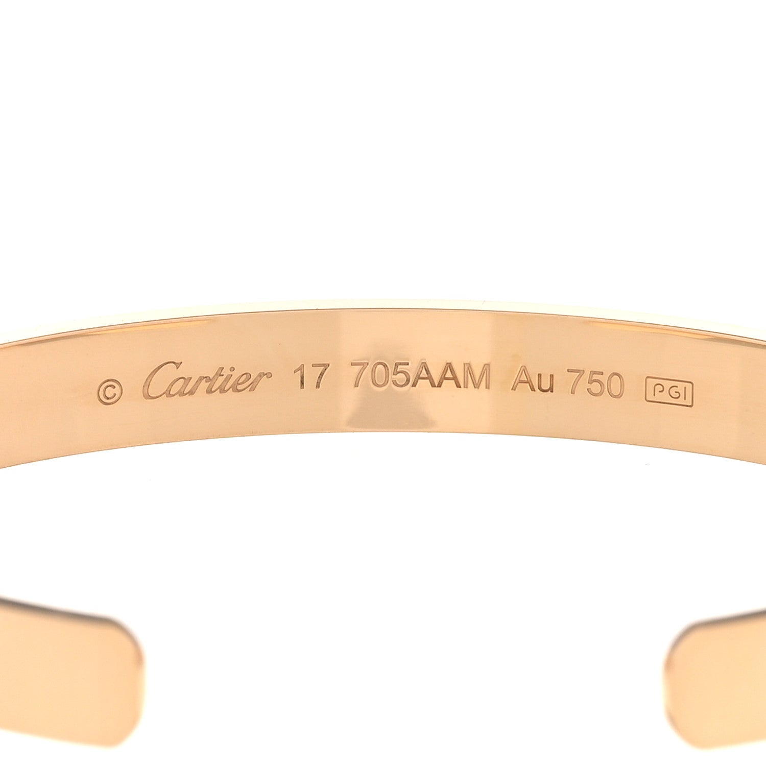 Cartier 18K Yellow Gold LOVE Cuff Bracelet 17 3 of 4