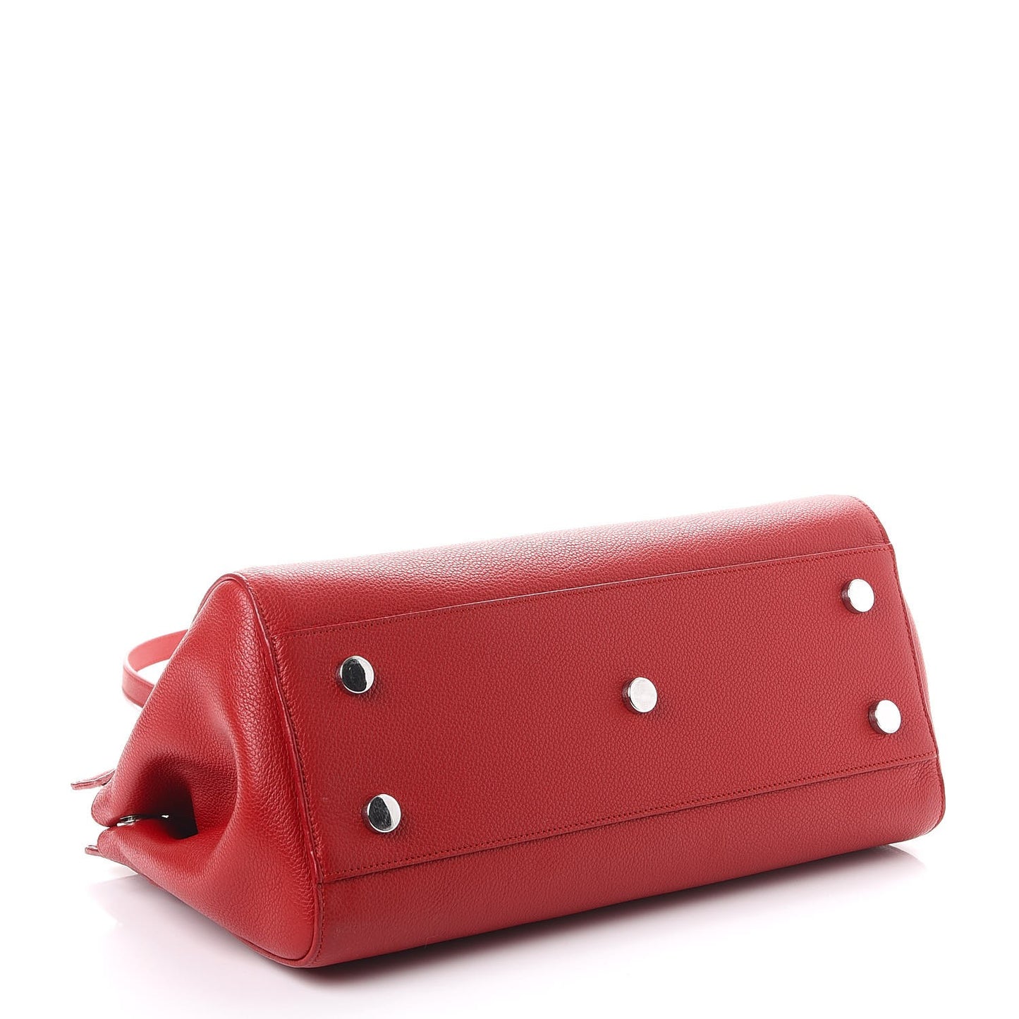 Grained Calfskin Small Cabas Rive Gauche Red
