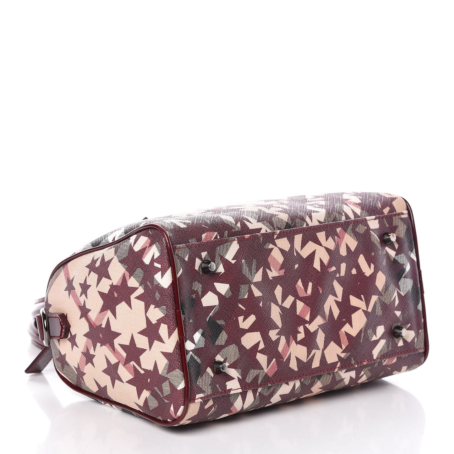 Patent Supernova Check Stars Small Chester Bowling Bag Berry Red