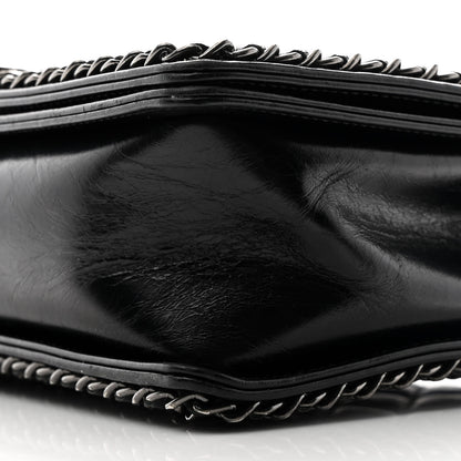 Chanel Glazed Calfskin Quilted New Medium Boy Chained Flap Black 10 of 10