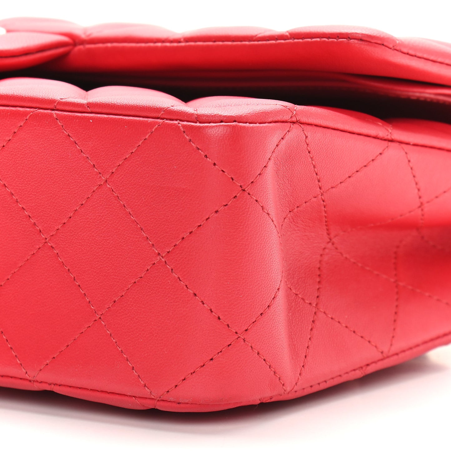 Lambskin Quilted Medium Double Flap Dark Pink