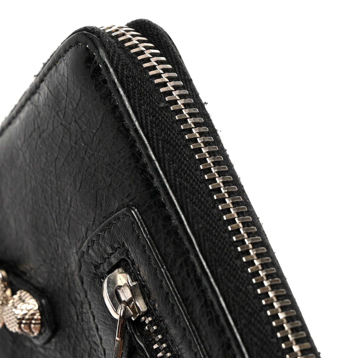 Balenciaga Agneau Giant 12 Silver Hardware Continental Zip Around Wallet Black 7 of 8