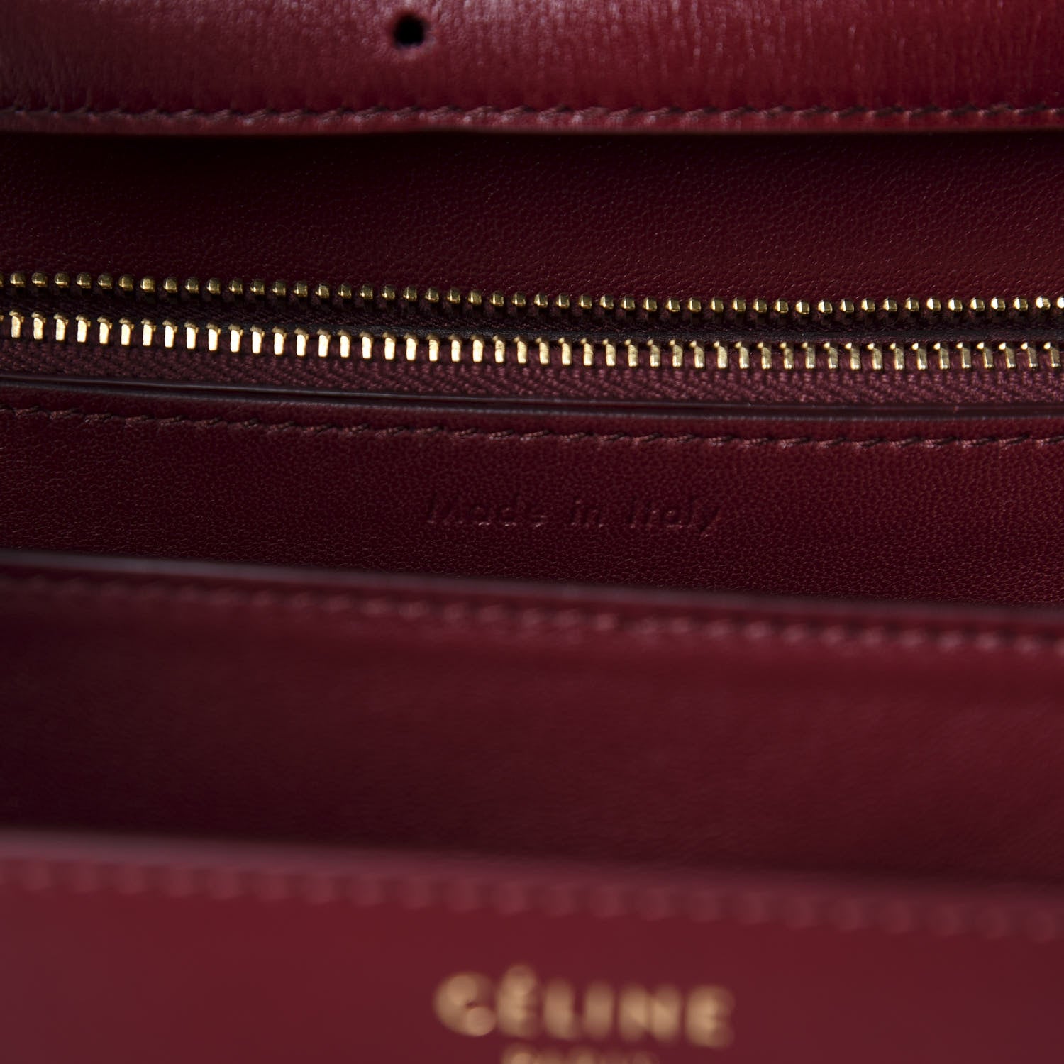 Celine Box Calfskin Medium Classic Box Flap Bag Burgundy 9 of 12