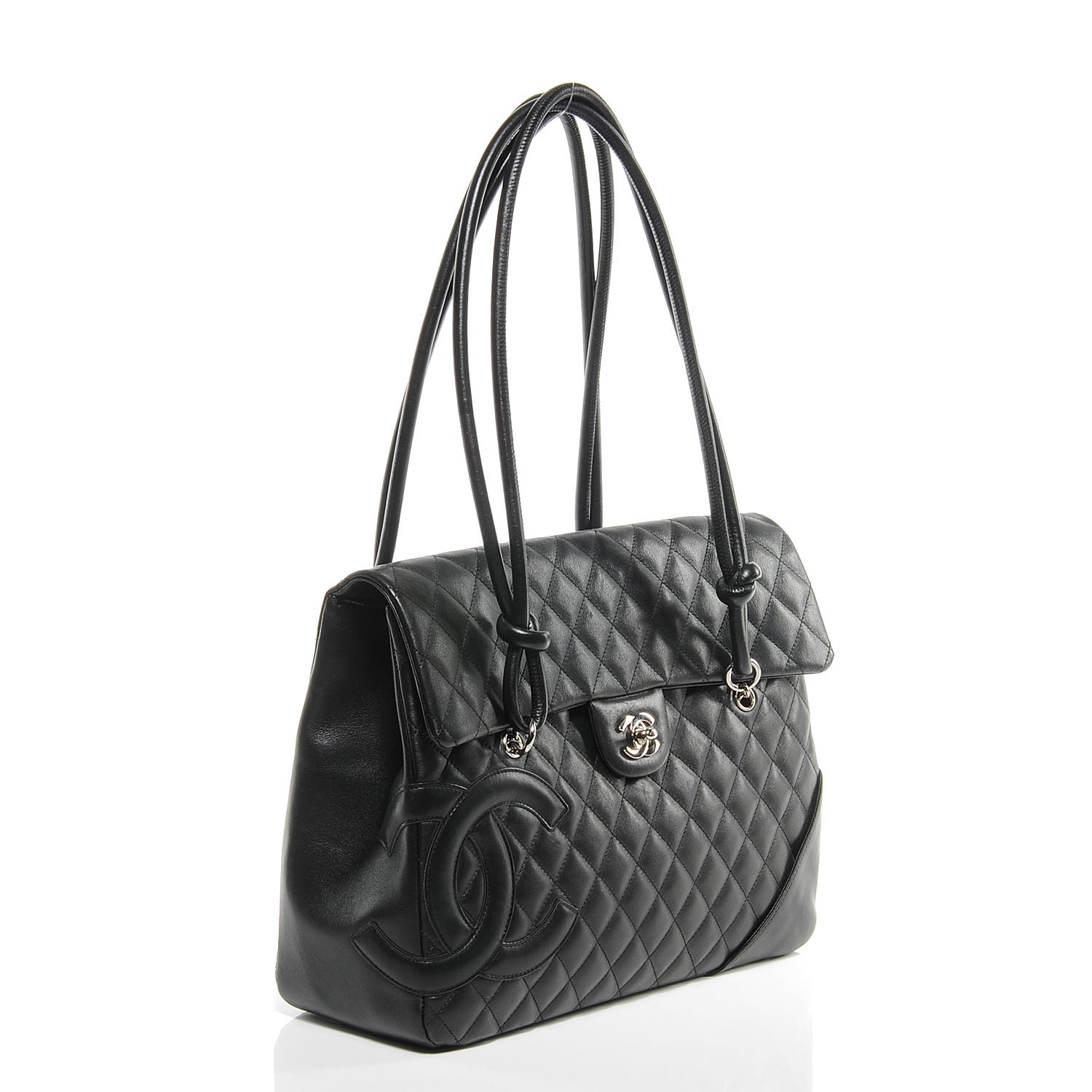 Chanel Calfskin Quilted Large Cambon Flap Black 3 of 8