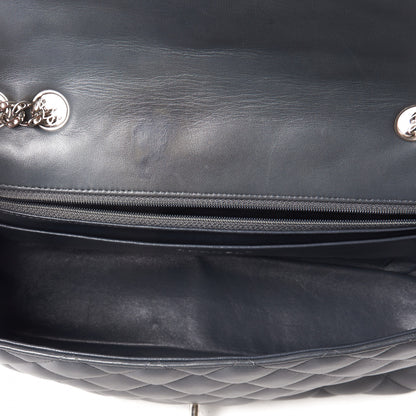 Chanel Lambskin Quilted Jumbo Single Flap Bijoux Chain Dark Grey 6 of 10
