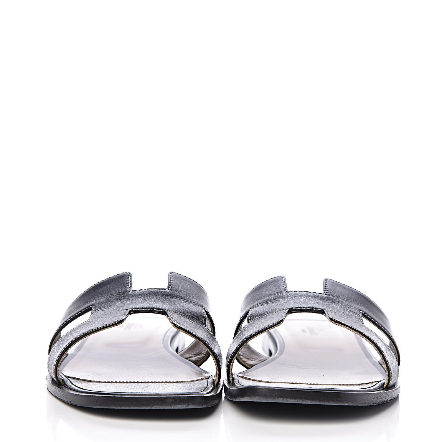 Hermes Box Calfskin Oran Sandals 41 Black 2 of 11