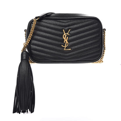 Saint Laurent Grain De Poudre Matelasse Monogram Mini Lou Camera Bag Black 1 of 10