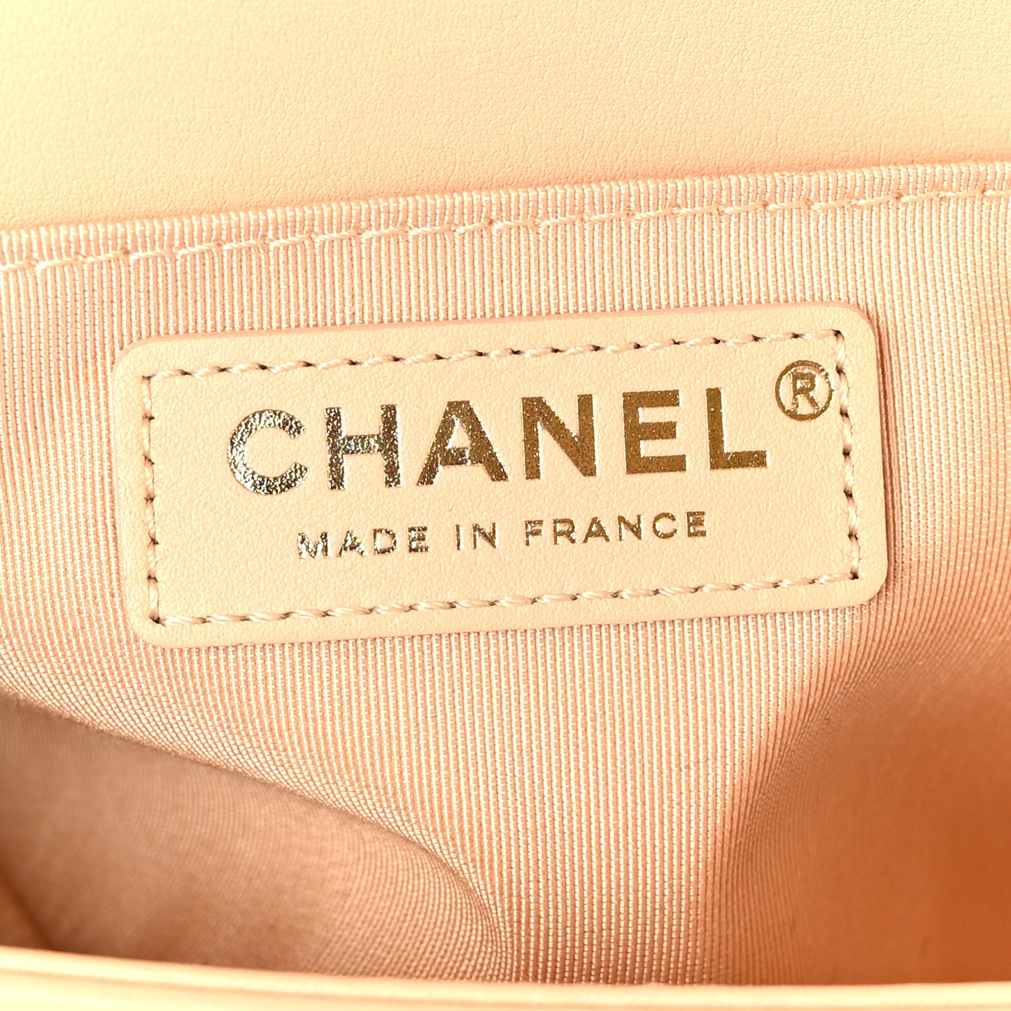 Calfskin Quilted Medium Top Handle Boy Flap Beige Clair