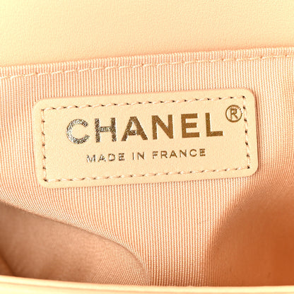 Chanel Calfskin Quilted Medium Top Handle Boy Flap Beige Clair 6 of 9