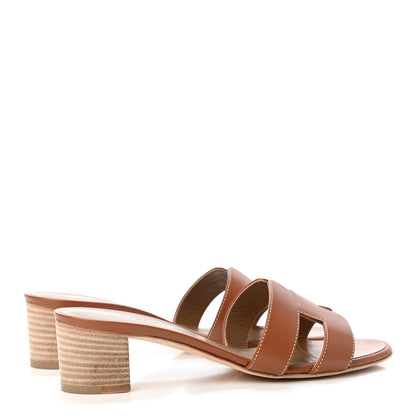 Hermes Calfskin Oasis Sandals 35 Gold 3 of 4