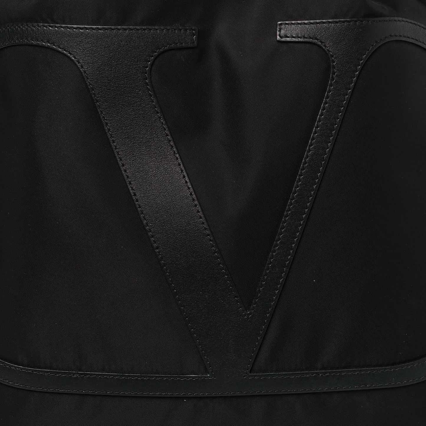 Nylon VLogo Drawstring Backpack Black