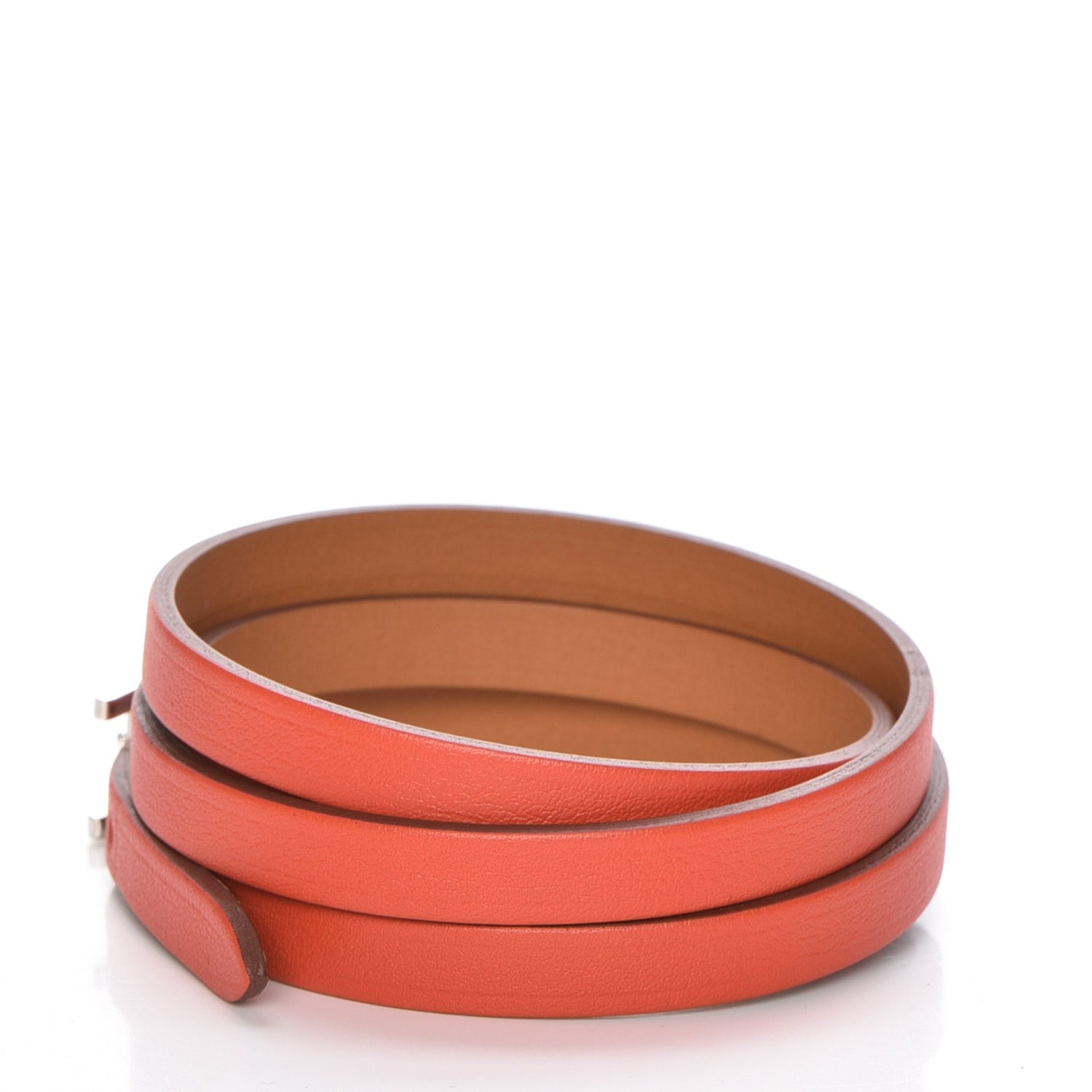 Hermes Swift Hapi 3 MM Triple Tour Wrap Bracelet L Capucine 3 of 7