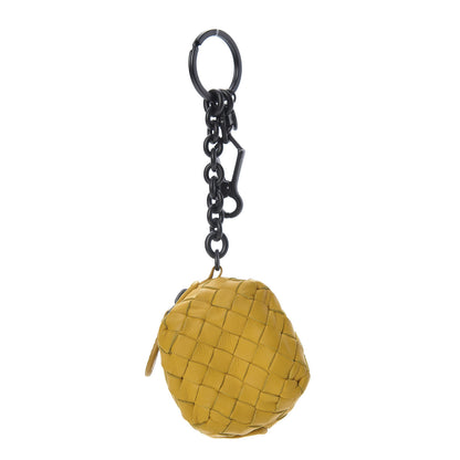 Bottega Veneta Nappa Intrecciato Coin Pouch Key Ring Yellow 1 of 5