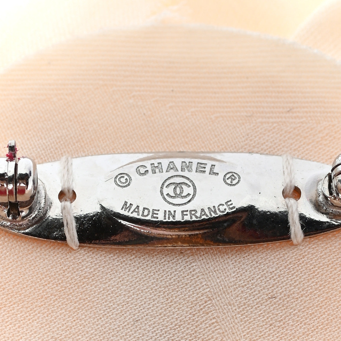 Fabric Camellia Flower Brooch Ivory