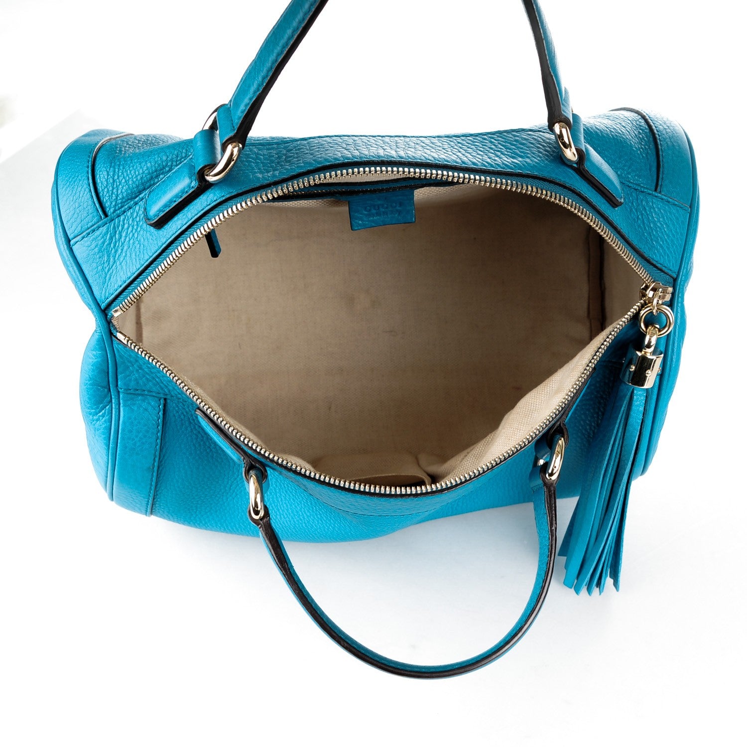 Gucci Calfskin Medium Soho Boston Riviera Blue 5 of 7