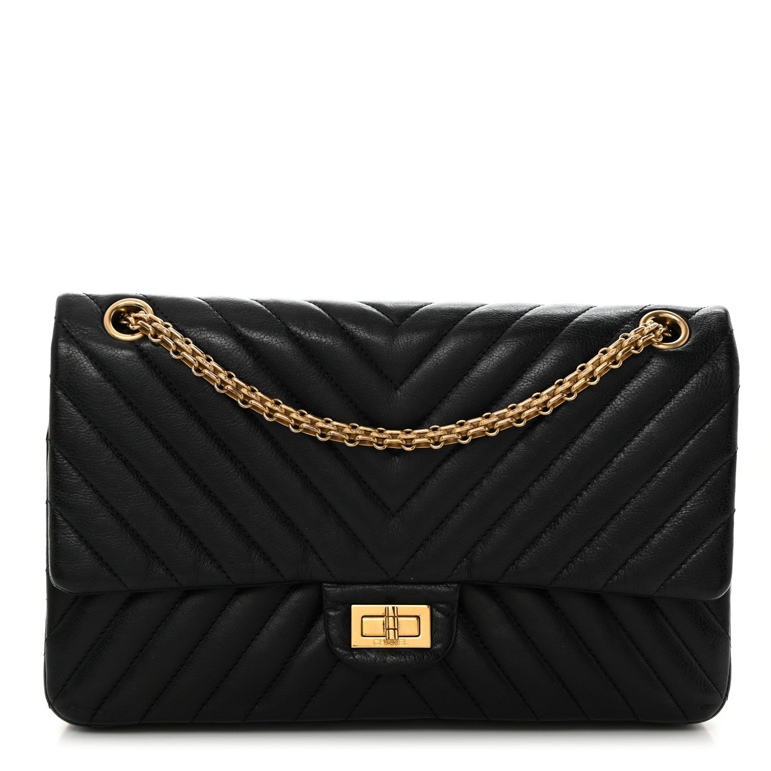 Chanel Sheepskin Chevron Quilted 2.55 Reissue 226 Flap Black 1 of 10
