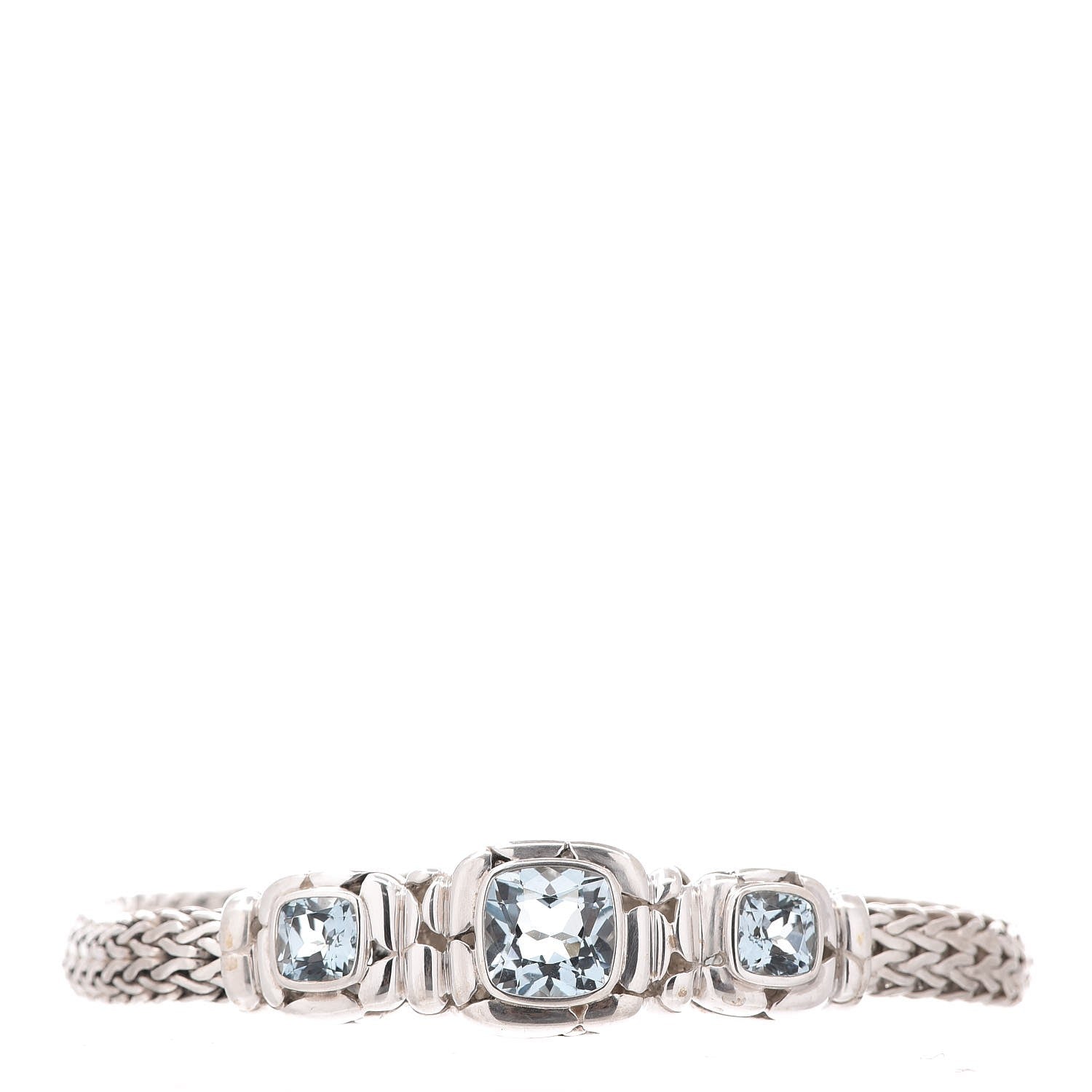 John Hardy Sterling Silver Blue Topaz Batu Kali Bracelet 1 of 4