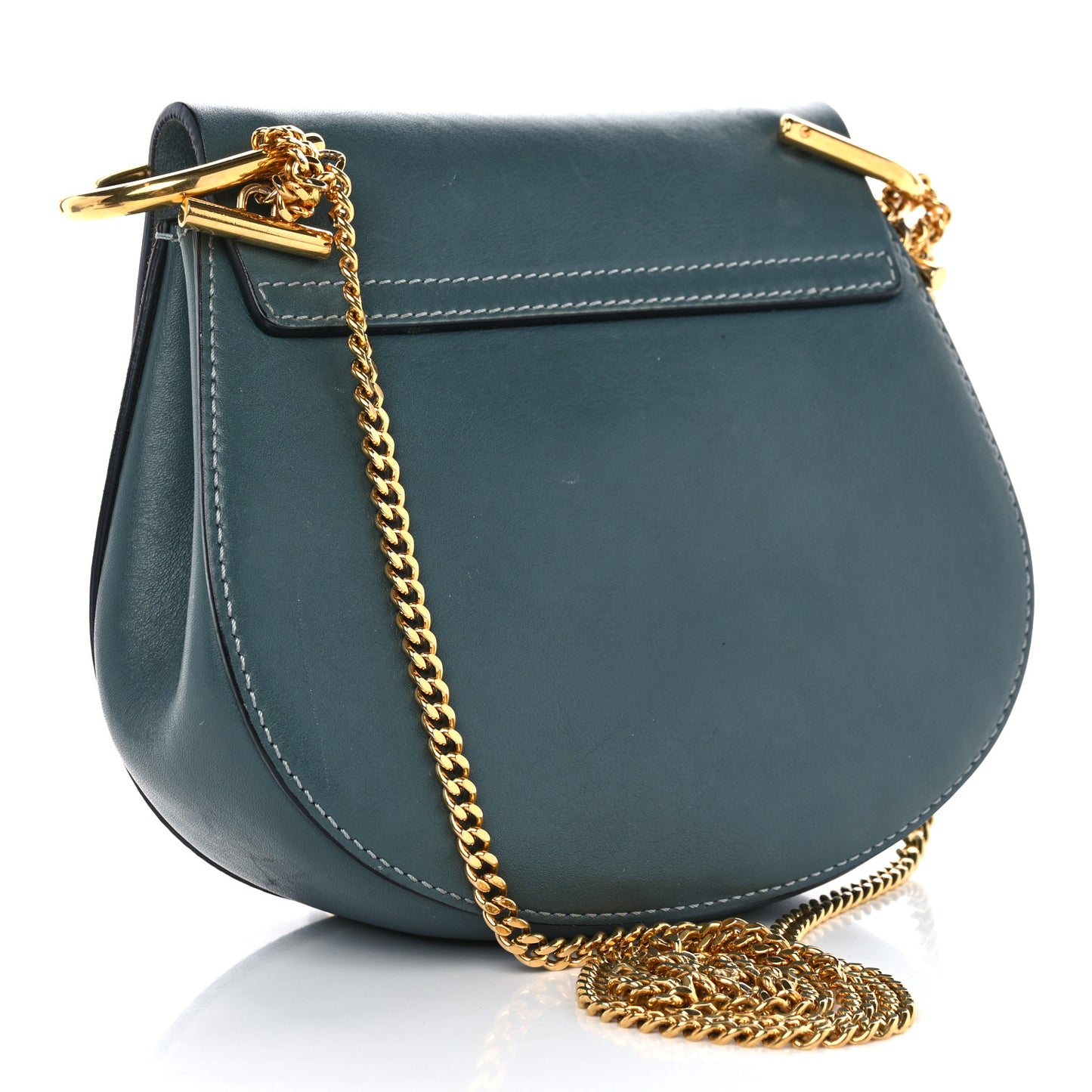 Suede Smooth Calfskin Mini Drew Shoulder Bag Cloudy Blue