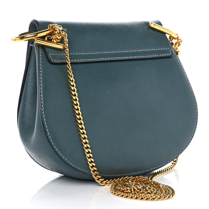 Chloe Suede Smooth Calfskin Mini Drew Shoulder Bag Cloudy Blue 3 of 12