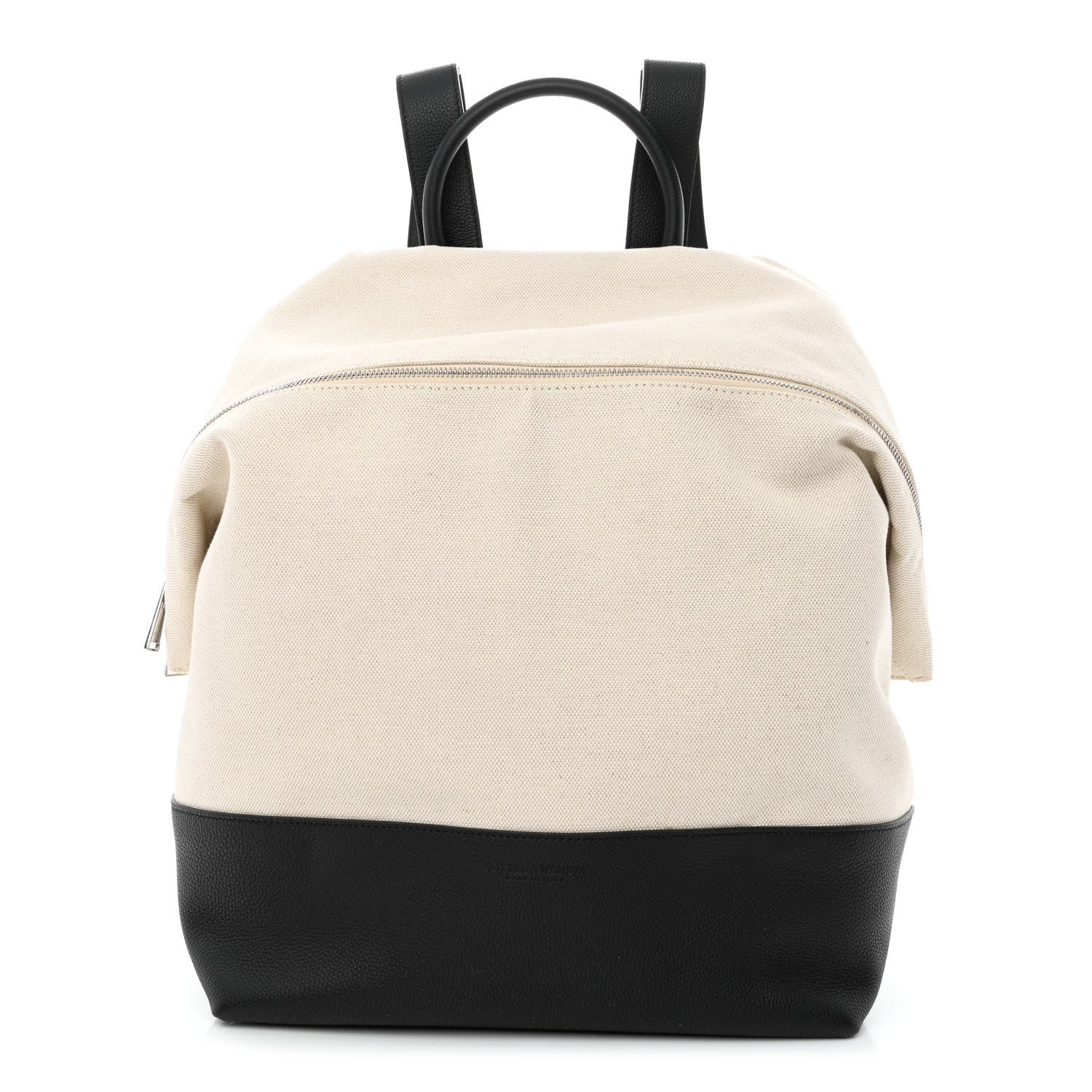 Bottega Veneta Canvas Calfskin Backpack Natural Black 1 of 9