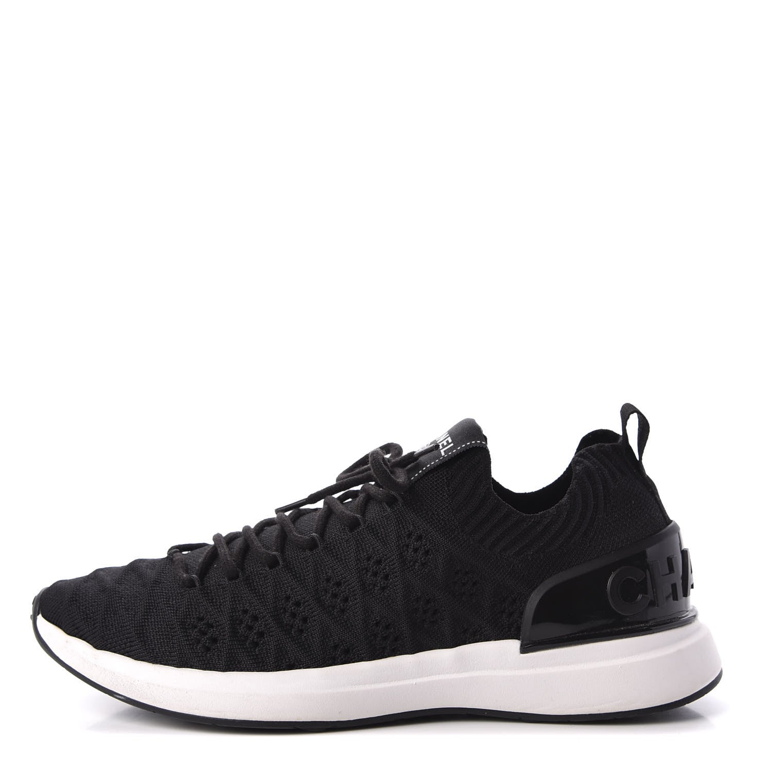 Chanel Fabric Logo Sneakers 38 Black 1 of 12