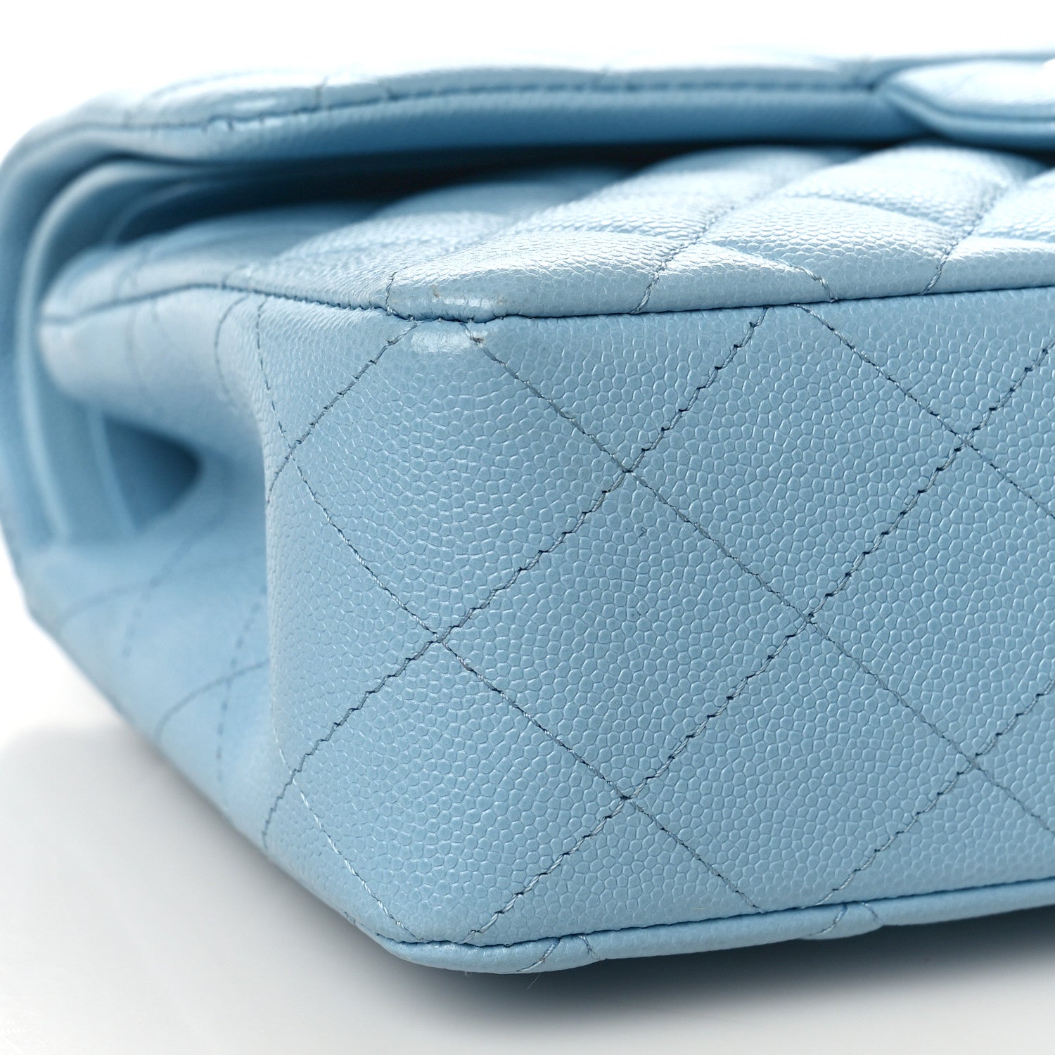 Chanel Caviar Quilted Small Double Flap Light Blue 9 of 11