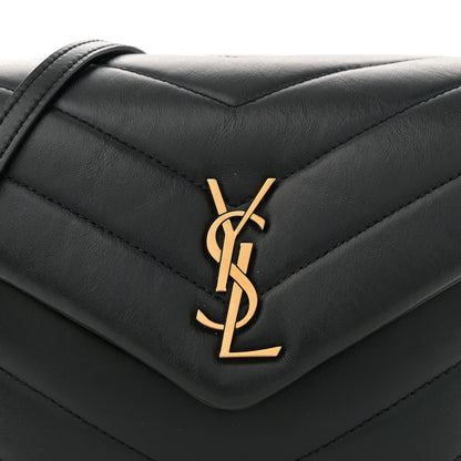 Saint Laurent Calfskin Y Quilted Monogram Toy Loulou Crossbody Bag Black 8 of 11