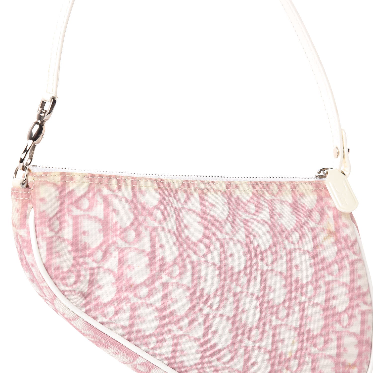 Christian Dior Monogram Mini Saddle Pochette Pink 8 of 9