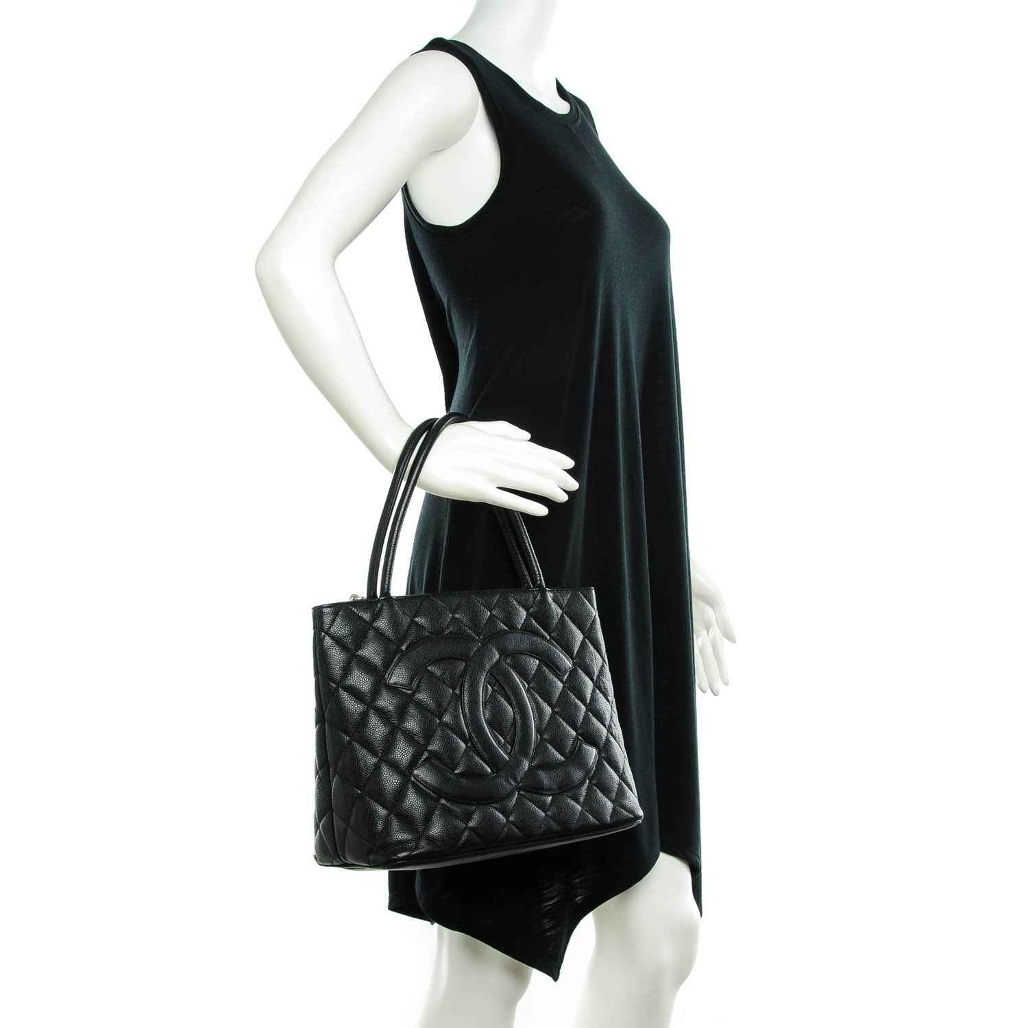 Chanel Caviar Quilted Medallion Tote Black 2 of 7