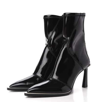 Fendi Glossy Neoprene FFrame Ankle Boots 38 Black 3 of 8