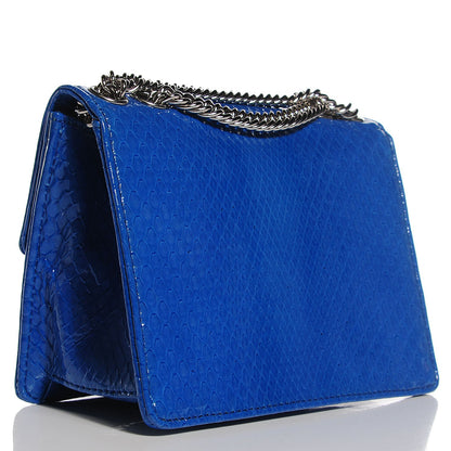 Chanel Patent Python Mini Square Flap Blue 3 of 8