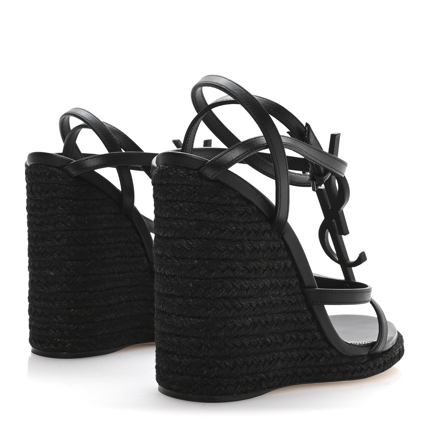 Calfskin Cassandra Espadrille 105mm Wedges 37 Black