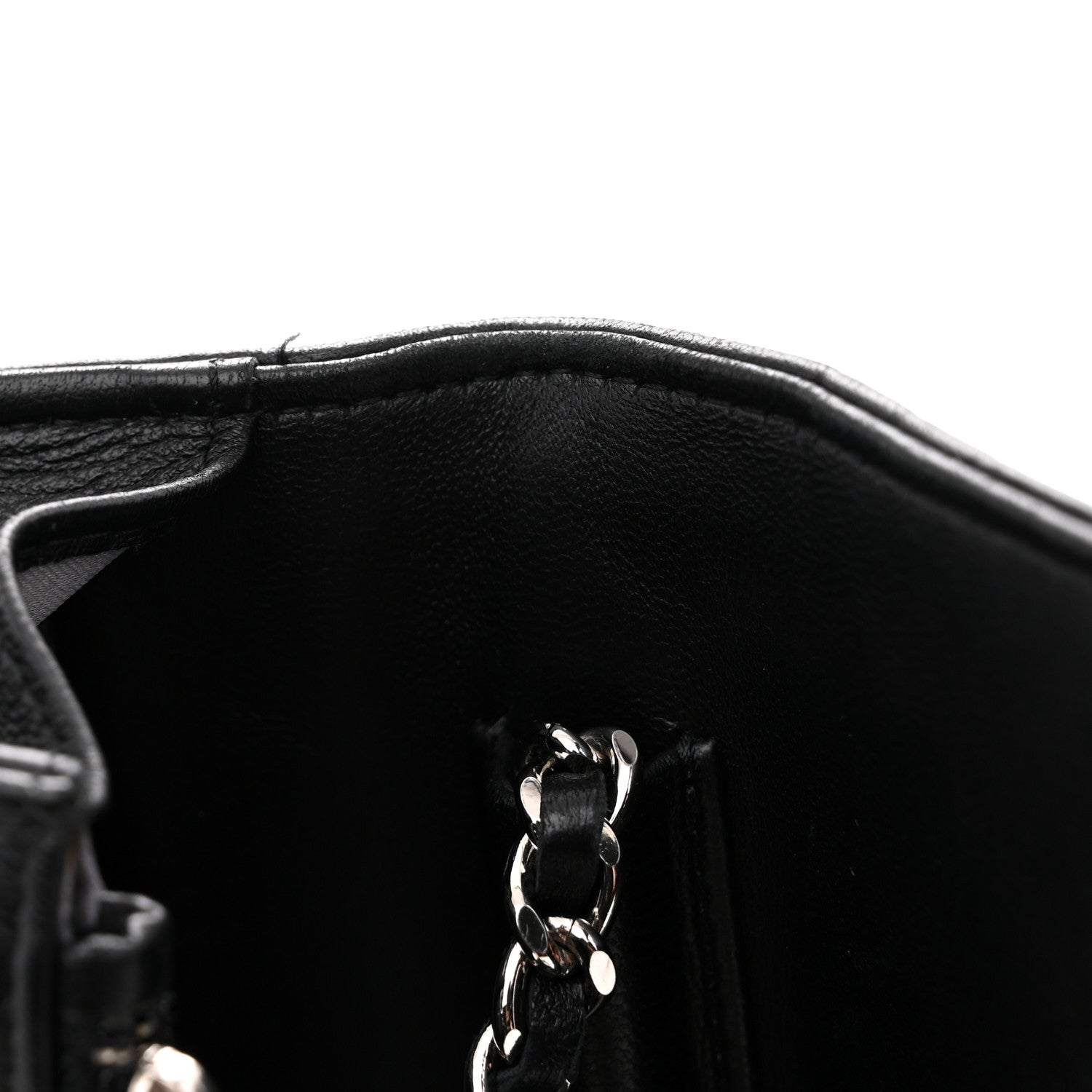 Chanel Lambskin Camellia Embossed Wallet On Chain WOC Black 12 of 15