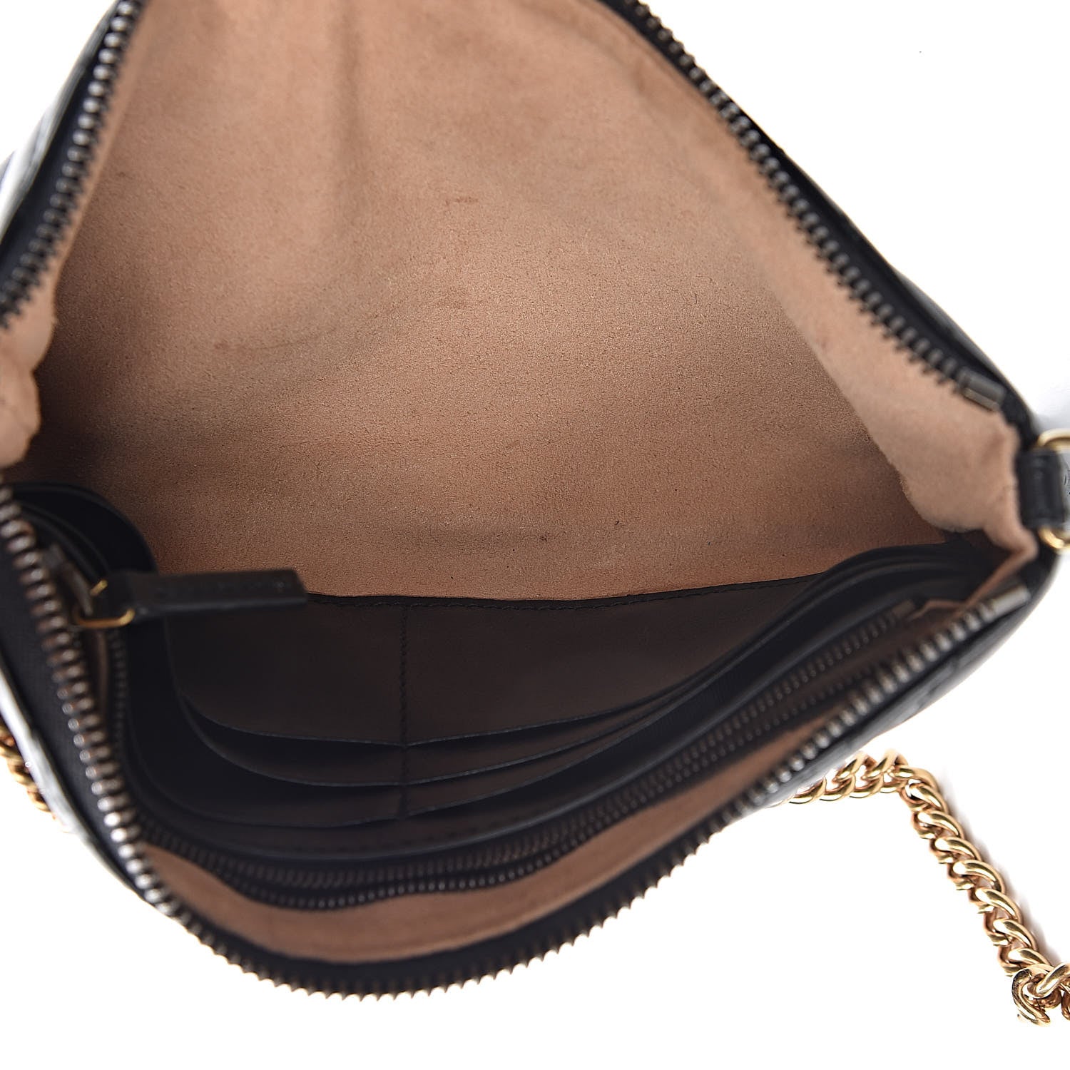Gucci Calfskin Matelasse Mini GG Marmont Chain Bag Black 5 of 11