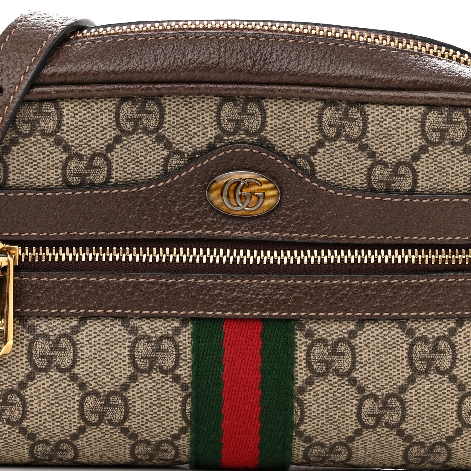 Gucci GG Supreme Monogram Web Mini Ophidia Shoulder Bag Brown 8 of 11