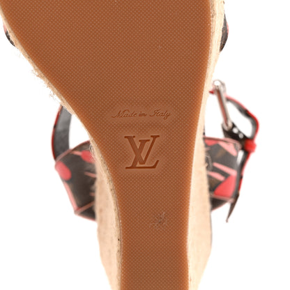 Louis Vuitton Monogram Jungle Dots Espadrille Wedge Sandals 39.5 Sugar Pink Poppy 7 of 11