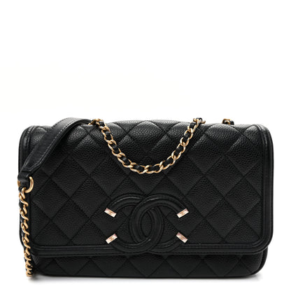 Chanel Caviar Quilted Small CC Filigree Flap Black 1 of 11