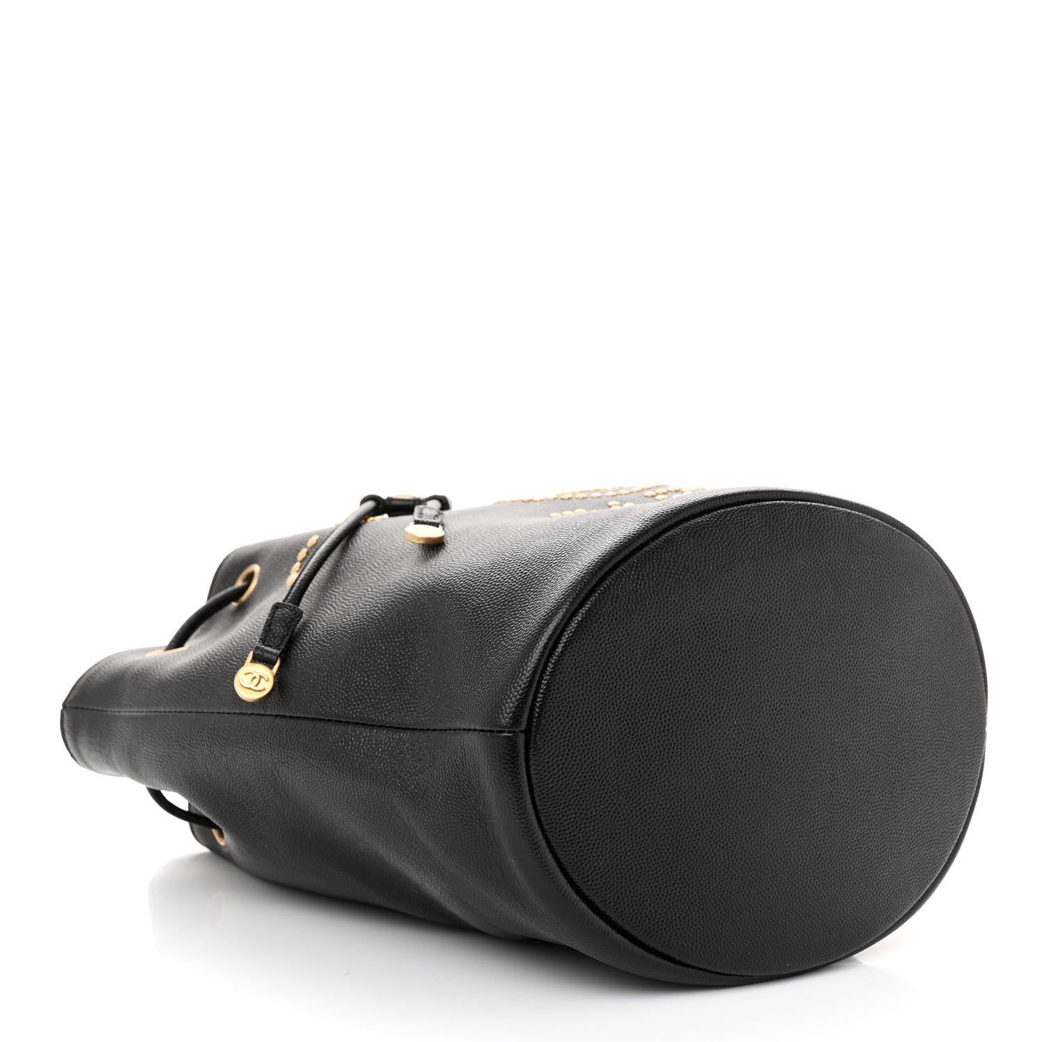 Chanel Caviar Deauville Drawstring Bucket Bag Black 4 of 10